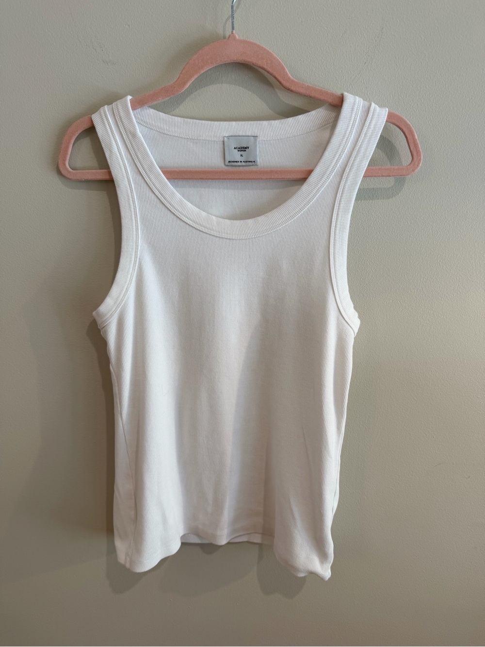 Academy White Ribbed Tank Top